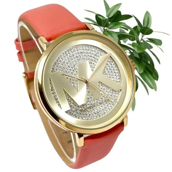 ???NWT ???MICHAEL KORS Three-Hand Grapefruit Leather Watch MK2964 Michael Kors Ladies Watch Camille MK2962 | Watches Prime main image 2